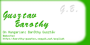 gusztav barothy business card