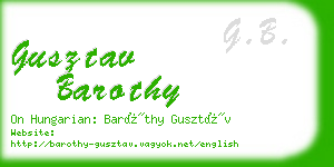 gusztav barothy business card